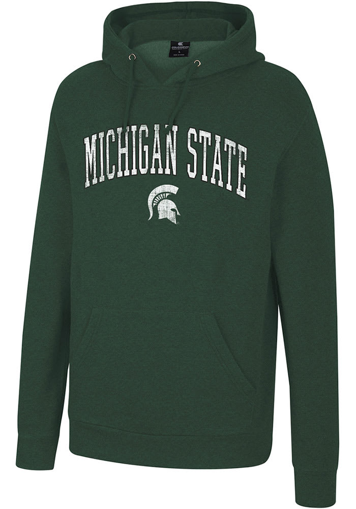 Colosseum Michigan State Spartans Mens Green Allen Long Sleeve Hoodie