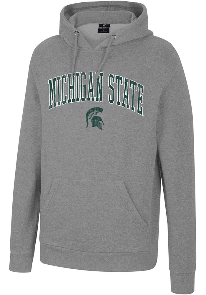 Colosseum Michigan State Spartans Mens Grey Allen Long Sleeve Hoodie
