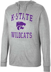Colosseum K-State Wildcats Mens Grey Collin Long Sleeve Hoodie