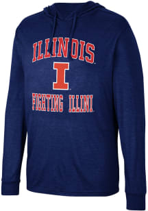 Mens Illinois Fighting Illini Navy Blue Colosseum Collin Hooded Sweatshirt