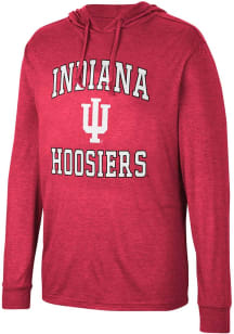 Mens Indiana Hoosiers Crimson Colosseum Collin Hooded Sweatshirt