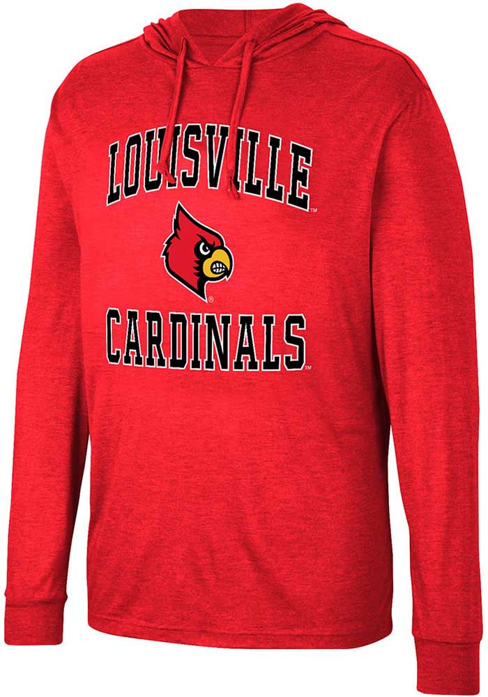 Colosseum Louisville Cardinals Mens Red Collin Long Sleeve Hoodie