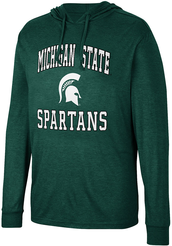 Colosseum Michigan State Spartans Mens Green Collin Long Sleeve Hoodie