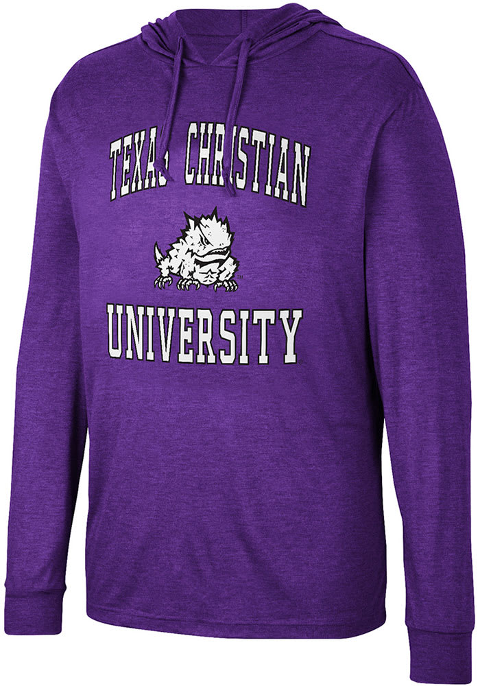 Colosseum TCU Horned Frogs Mens Purple Collin Long Sleeve Hoodie