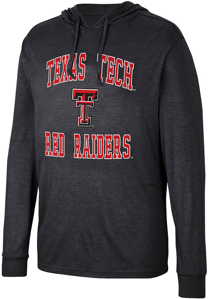 Colosseum Texas Tech Red Raiders Mens Black Collin Long Sleeve Hoodie