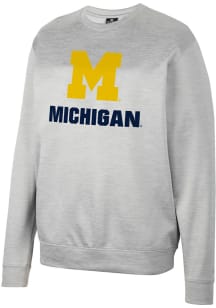 Colosseum Michigan Wolverines Mens Grey Creed Long Sleeve Sweatshirt