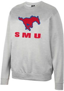Colosseum SMU Mustangs Mens Grey Creed Long Sleeve Sweatshirt