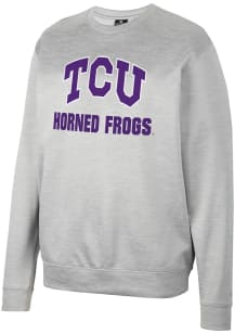 Colosseum TCU Horned Frogs Mens Grey Creed Long Sleeve Sweatshirt