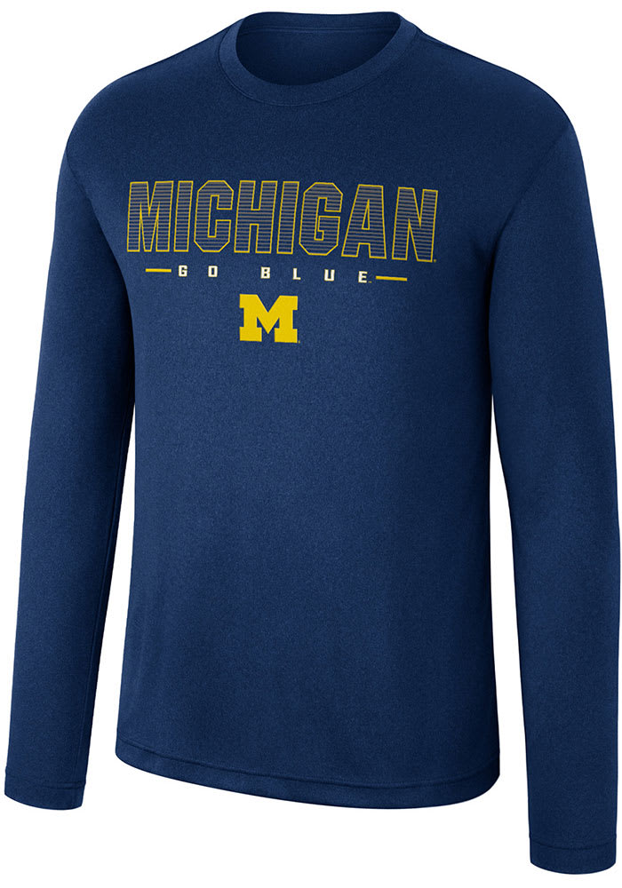 Colosseum Michigan Wolverines Navy Blue Messi Long Sleeve T-Shirt