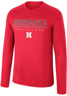 Mens Nebraska Cornhuskers Red Colosseum Messi Long Sleeve T-Shirt