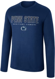 Mens Penn State Nittany Lions Navy Blue Colosseum Messi Long Sleeve T-Shirt