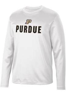 Mens Purdue Boilermakers White Colosseum Reed Long Sleeve T-Shirt
