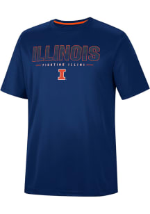 Colosseum Illinois Fighting Illini Navy Blue Hamilton Short Sleeve T Shirt