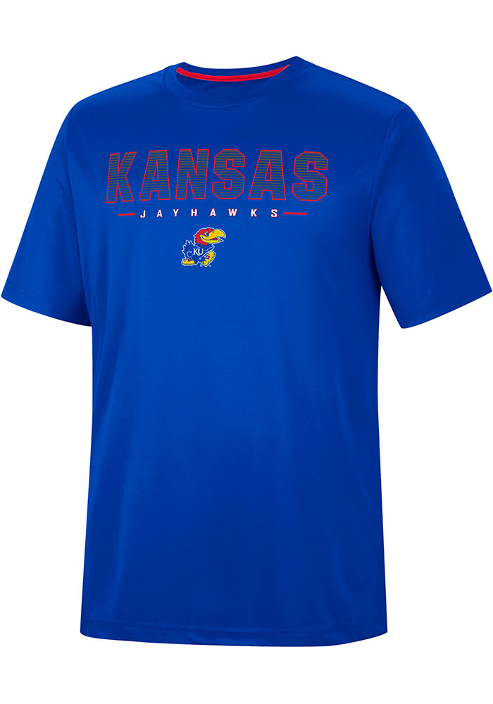 Colosseum Kansas Jayhawks Blue Hamilton Short Sleeve T Shirt