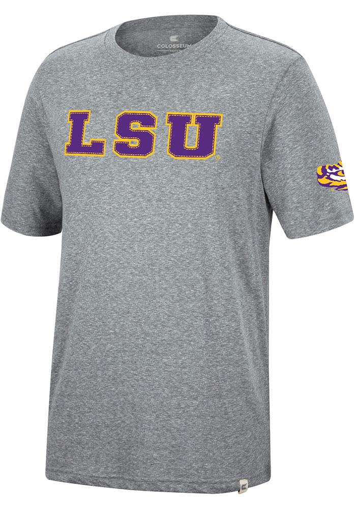 Colosseum LSU Tigers Grey Crosby Short Sleeve Fashion T Shirt