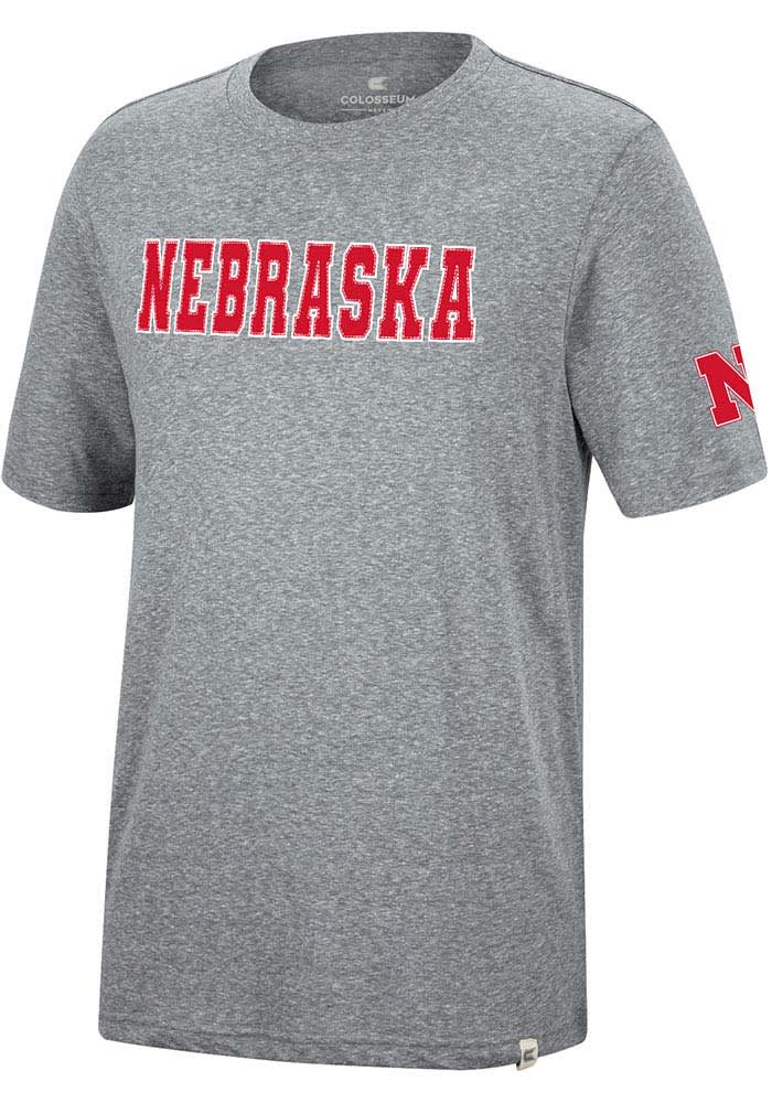 Colosseum Nebraska Cornhuskers Grey Crosby Short Sleeve Fashion T Shirt