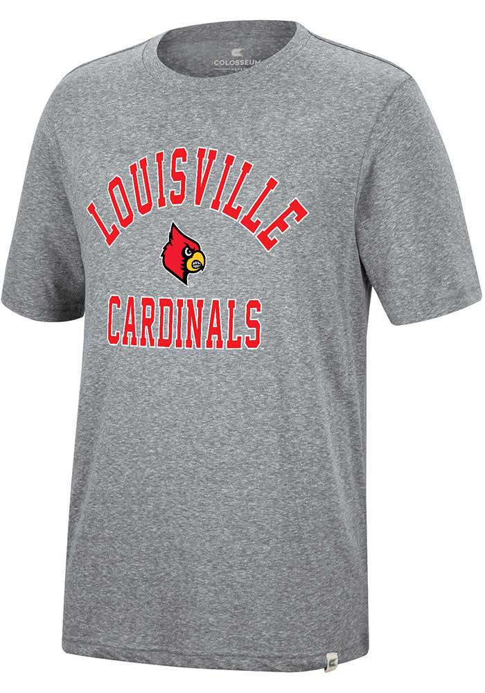 Colosseum Louisville Cardinals Grey Trout Short Sleeve Fashion T Shirt