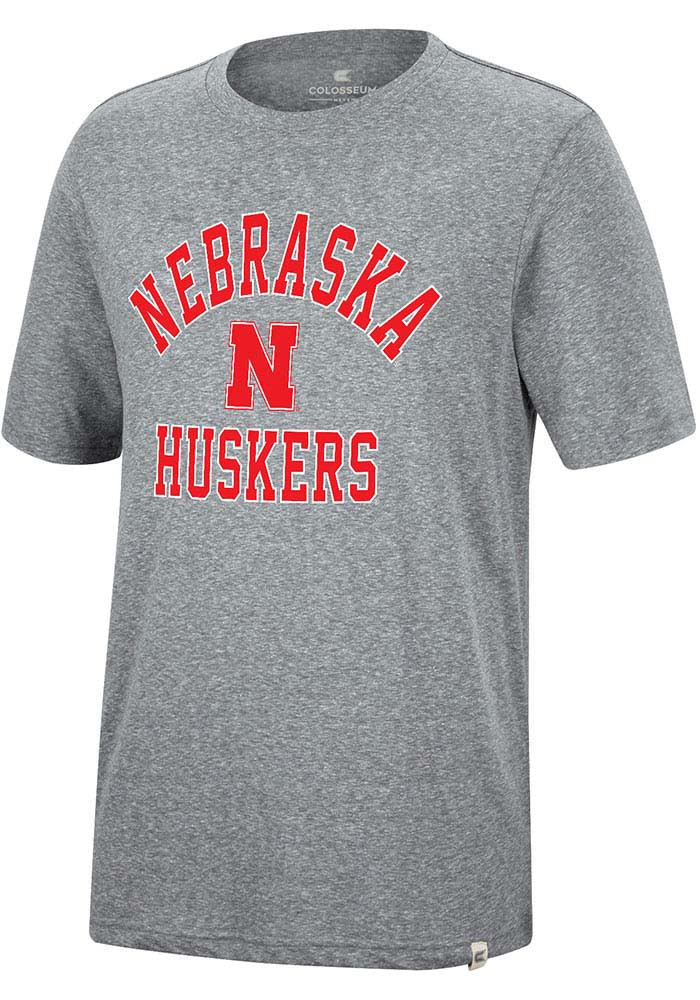 Colosseum Nebraska Cornhuskers Grey Trout Short Sleeve Fashion T Shirt