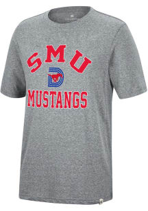 Colosseum SMU Mustangs Grey Trout Short Sleeve Fashion T Shirt