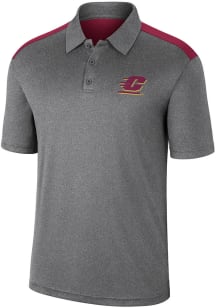 Colosseum Central Michigan Chippewas Mens Charcoal Rahm Short Sleeve Polo