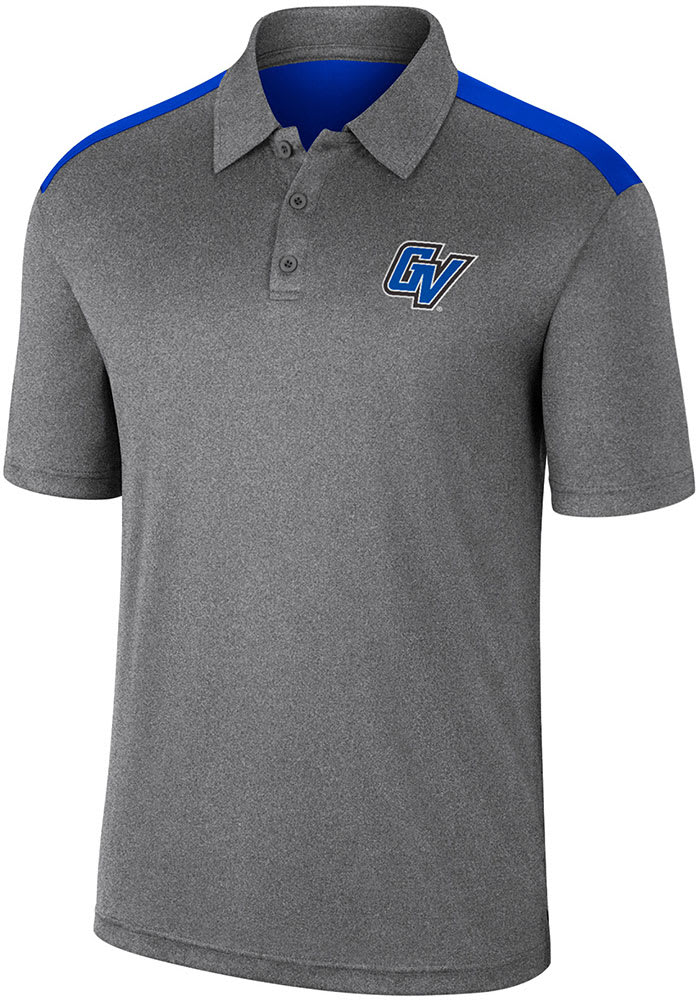 Colosseum Grand Valley State Lakers Mens Charcoal Rahm Short Sleeve Polo