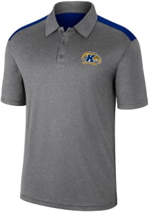 Colosseum Kent State Golden Flashes Mens Charcoal Rahm Short Sleeve Polo