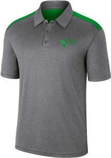 Colosseum North Texas Mean Green Mens Charcoal Rahm Short Sleeve Polo