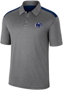 Mens Penn State Nittany Lions Charcoal Colosseum Rahm Short Sleeve Polo Shirt