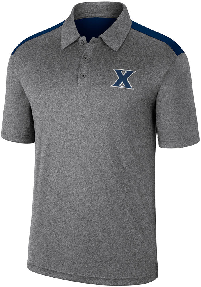 Colosseum Xavier Musketeers Mens Charcoal Rahm Short Sleeve Polo