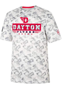 Colosseum Dayton Flyers Grey Storm Shadow Camo Short Sleeve T Shirt