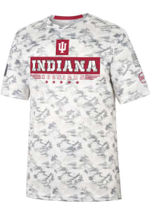 Colosseum Indiana Hoosiers Grey Storm Shadow Camo Short Sleeve T Shirt