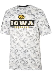 Colosseum Iowa Hawkeyes Grey Storm Shadow Camo Short Sleeve T Shirt