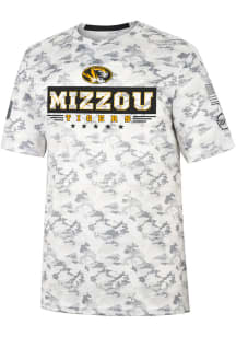 Colosseum Missouri Tigers Grey Storm Shadow Camo Short Sleeve T Shirt