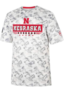 Colosseum Nebraska Cornhuskers Grey Storm Shadow Camo Short Sleeve T Shirt