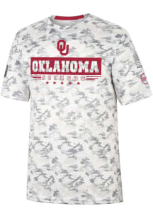 Colosseum Oklahoma Sooners Grey Storm Shadow Camo Short Sleeve T Shirt