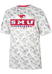 Colosseum SMU Mustangs Grey Storm Shadow Camo Short Sleeve T Shirt