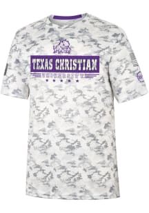 Colosseum TCU Horned Frogs Grey Storm Shadow Camo Short Sleeve T Shirt