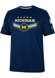 Colosseum Michigan Wolverines Navy Blue Free Fall Hatch Camo Short Sleeve T Shirt