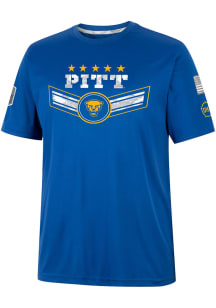 Colosseum Pitt Panthers Blue Free Fall Hatch Camo Short Sleeve T Shirt
