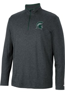 Colosseum Michigan State Spartans Mens Black Tiger Long Sleeve 1/4 Zip Pullover