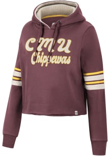 Colosseum Central Michigan Chippewas Womens Maroon Fashion Industry Cropped Hooded Sweatshirt