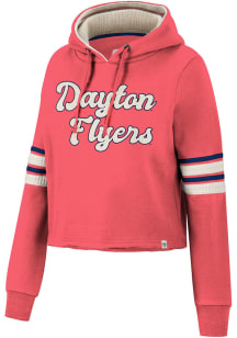 Colosseum Dayton Flyers Womens Red Fashion Industry Cropped Hooded Sweatshirt