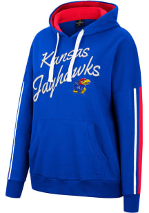 Colosseum Kansas Jayhawks Womens Blue Serena Hooded Sweatshirt