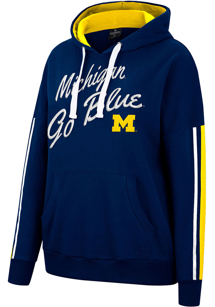 Colosseum Michigan Wolverines Womens Navy Blue Serena Hooded Sweatshirt