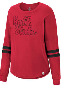 Colosseum Ball State Cardinals Womens Red Earth First LS Tee