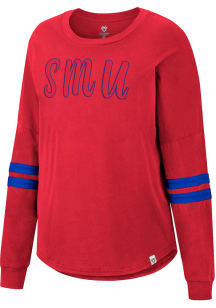 Colosseum SMU Mustangs Womens Red Earth First LS Tee