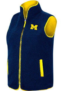 Colosseum Michigan Wolverines Womens Navy Blue Co-Assistant Reversible Vest