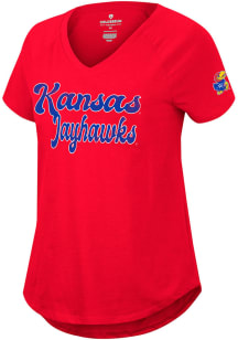 Colosseum Kansas Jayhawks Womens Red Stylishly Short Sleeve T-Shirt