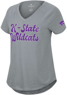 Colosseum K-State Wildcats Womens Grey Stylishly Short Sleeve T-Shirt