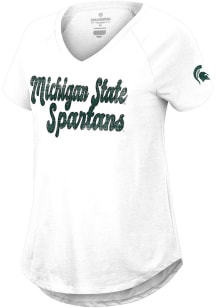 Colosseum Michigan State Spartans Womens White Stylishly Short Sleeve T-Shirt